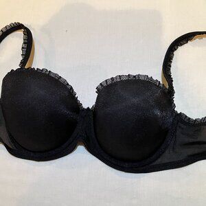 Sexy DKNY sparkly black bra with lacy ruffles. Like new. Size 32D.